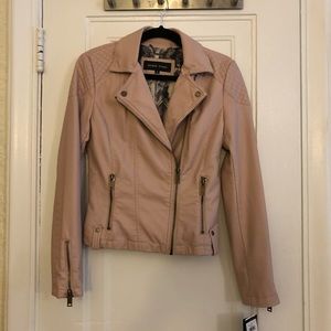 XS Faux Leather Jacket Millennial Pink